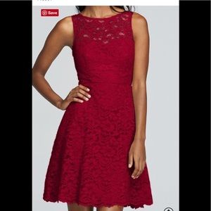 David’s Bridal Lace, Short, Sleeveless Dress
